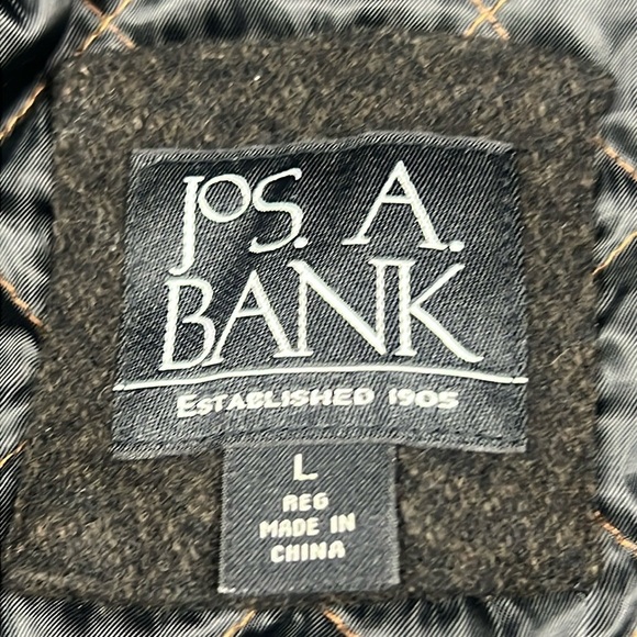 Jos A Bank Men’s Large Wool Tweed Coat Brown Black Button/Zip Pockets Luxury - Picture 3 of 13